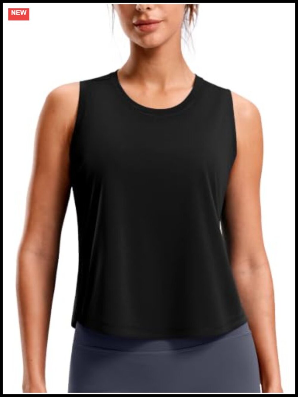 SANTINY Cropped Racerback Workout Tank Top Sleeveless Athletic Women's